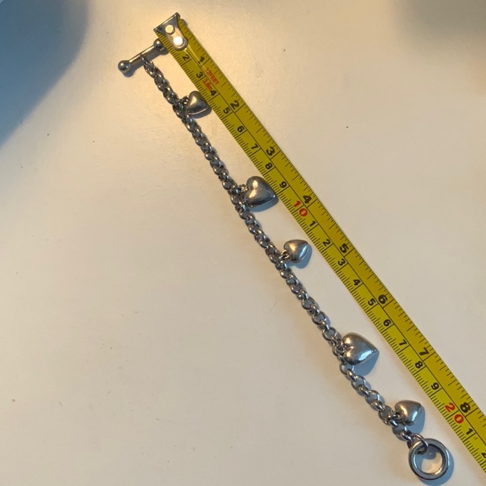 Silver Hearts Toggle Bracelet - image 3